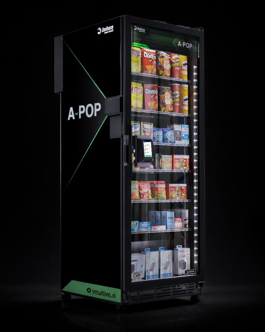 A fully stocked A-POP AI smart cooler
